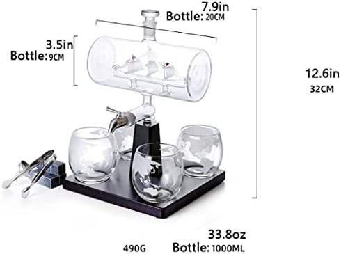 Karafka okręt z kompletem szkła