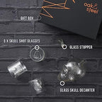 Skull-shaped carafe + 6 shots