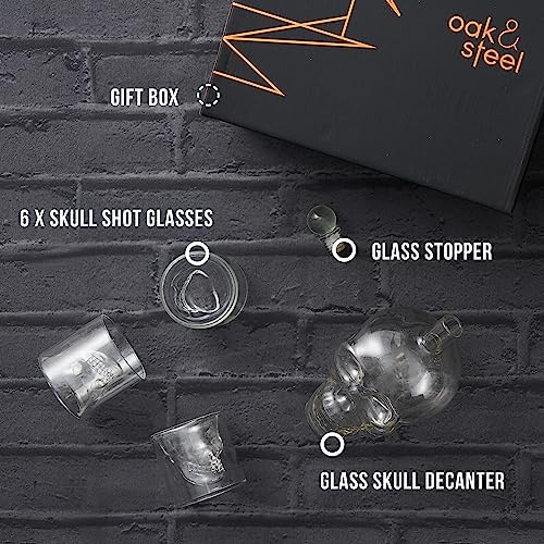 Karafka czaszka + 6 szotów